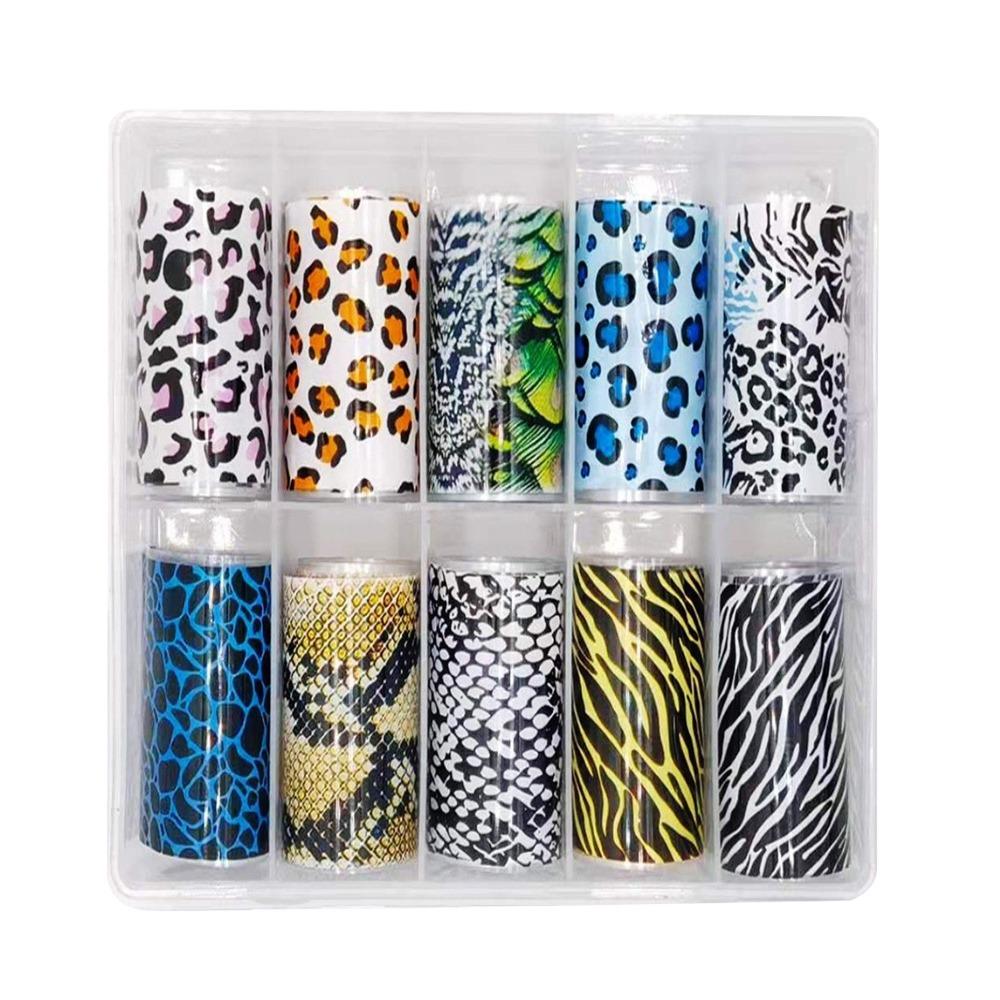Stripe Pattern Nail Foils Leopard Print Nail Decals Fashion Nail Stickers Nail Decoration