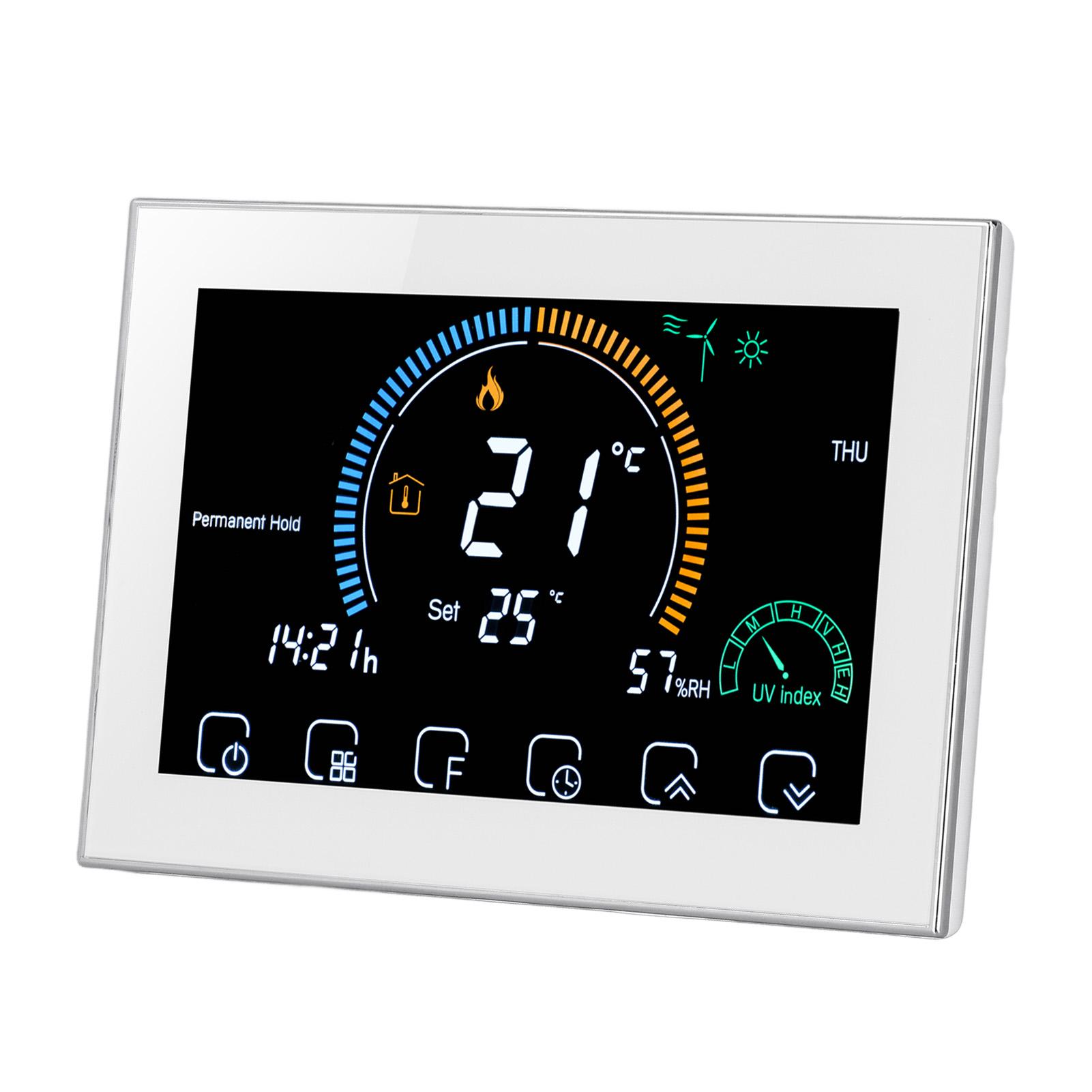 

Digital Thermostat WiFi 4.8in Color Touchscreen Programmable Home Thermostat 16A AC 95‑240V 50‑60Hz 24V AC 50‑60Hz