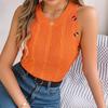 Damen T-Shirt mit V-Ausschnitt, ärmellos, einfarbig, für Damen, T-Shirt, Street-Strickmode