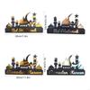 Customizable Ramadans Table Sign Acrylic Gold Silver Hollowed Castles Pattern Islamic Home for Holiday Gifting M68E