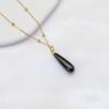 Vintage Waterdrop Pendant Necklace Natural Women Choker Colorful Stone Necklace  Accessories