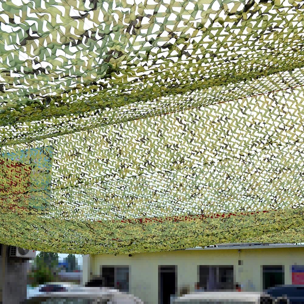 Mountain Green Camouflage Shade Net: Double-Layer Outdoor Sunblock Deco Net