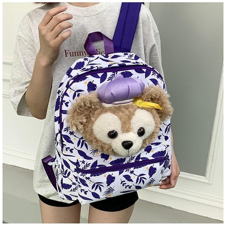 

Bear Purple Duffy Printed Pattern Cartoon Backpack Children School Bag