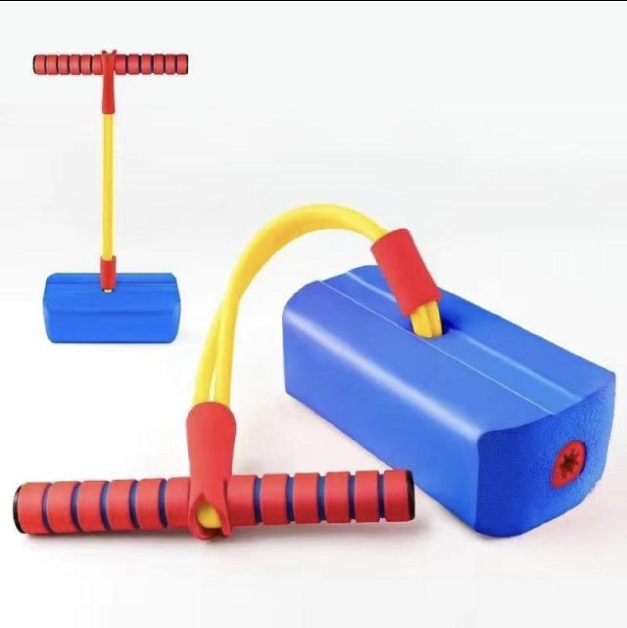 

Детская игрушка-пого-палка для прыжков в виде лягушки, прыгающий мячик Macbine, длинная тренировка с высоким балансом синий