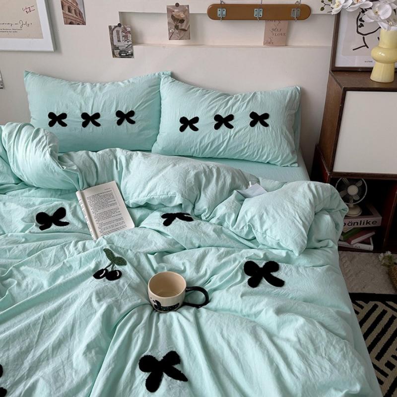 Bedding Pure Cotton Four-piece Set, Quilt Cover, Quilt Cover, Bed Sheet, Human Dormitory Three-piece Set