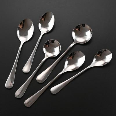 410 Stainless Steel Long Handle Dessert Spoon for Home, Restaurant, and Hotel Use