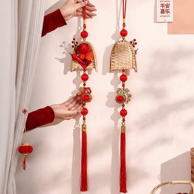 Traditional New Year Pendant Tassel Chinese Knot Wall Door Hanging Ornaments Fu Fish Good Luck Spring Festival Pendant