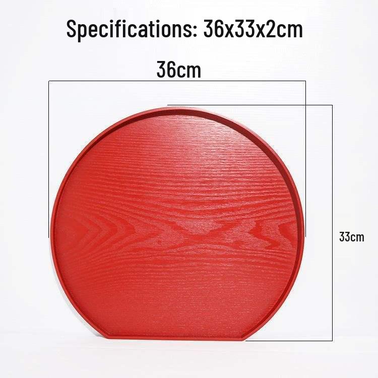 Japanese Wooden Half-Moon Bread & Sushi Tray - Simple INS Style Tea & Dinner Plate