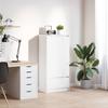 White Cabinet with Drawer 55.5 x 34 x 119.5 cm Engineered Wood