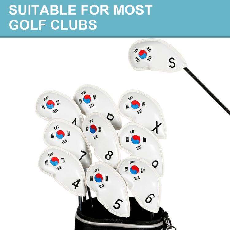 10 Stück PU-Leder Eisen und Wedges Golfschläger Kopfbedeckung Golf Eisen Headcover Schutzhülle zum Schutz Ihrer Golfschläger