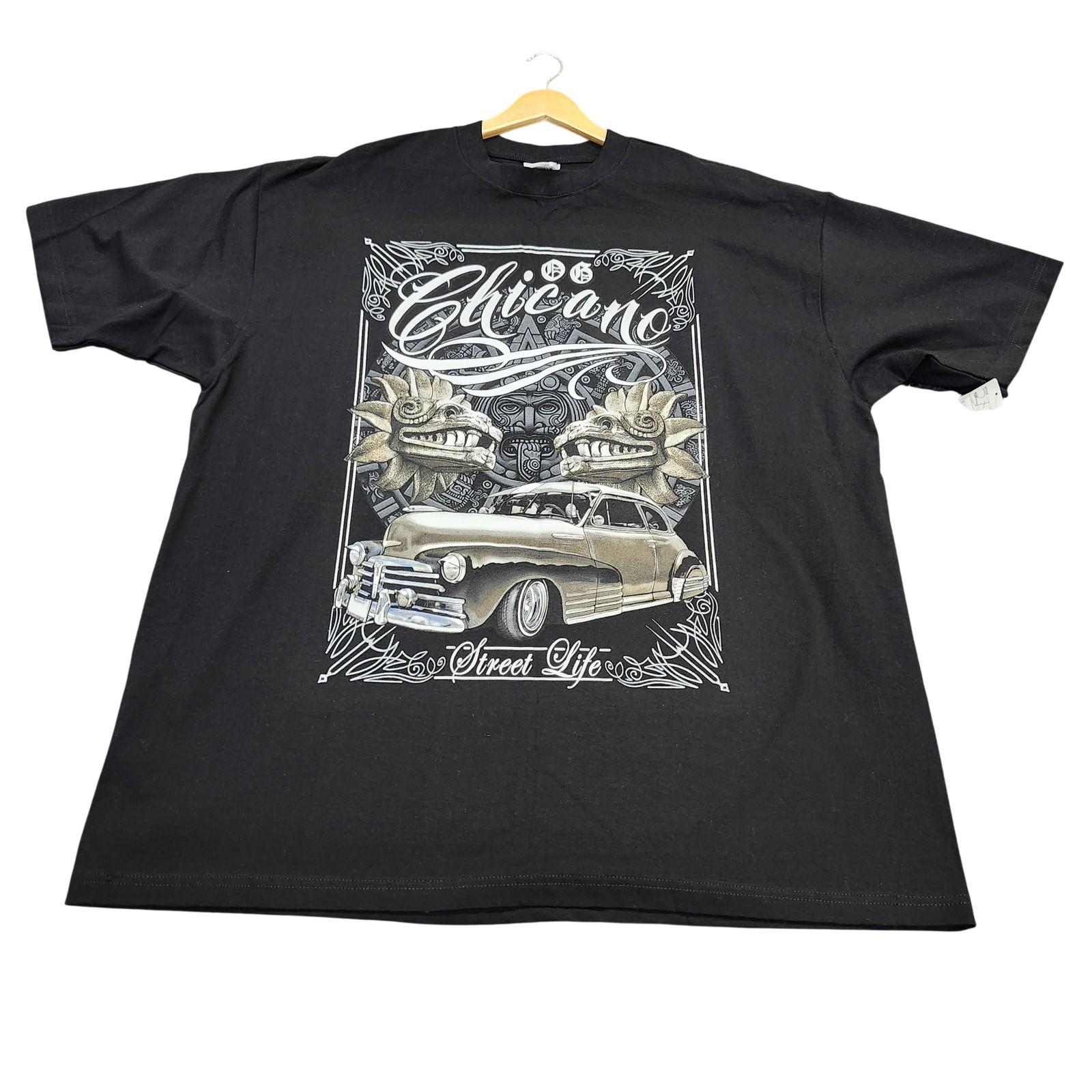 Shaka Wear Shirt Mens 3XL Black Chicano Street Life Lowrider Car Graphic Tee Unisex T-Shirt XXXL