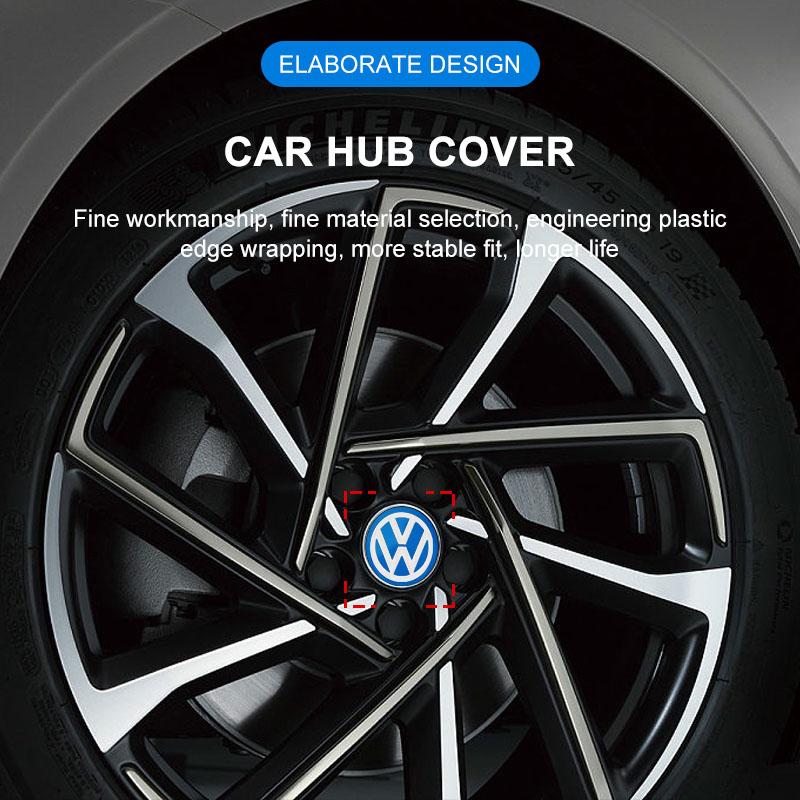 4Pcs 60MM Car Wheel Center Hub Caps Protector Badge Car Accessories For Volkswagen Polo Golf-4 5 6 7 MK5 MK6 MK7 Tiguan Passat 3B7