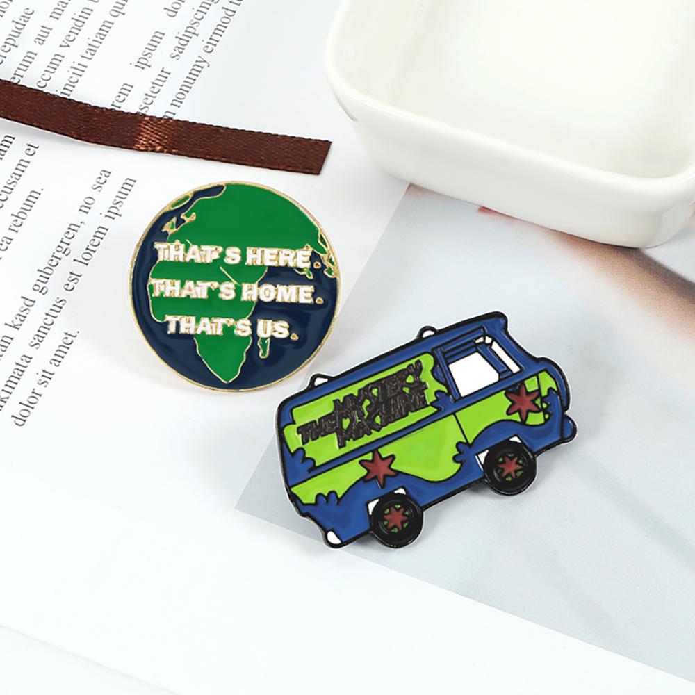Creative Save the Earth Brooch Slogan Protect Environment Enamel Pins Save Water Go Green Badge Cartoon Custom Bag Lapel Jewelry