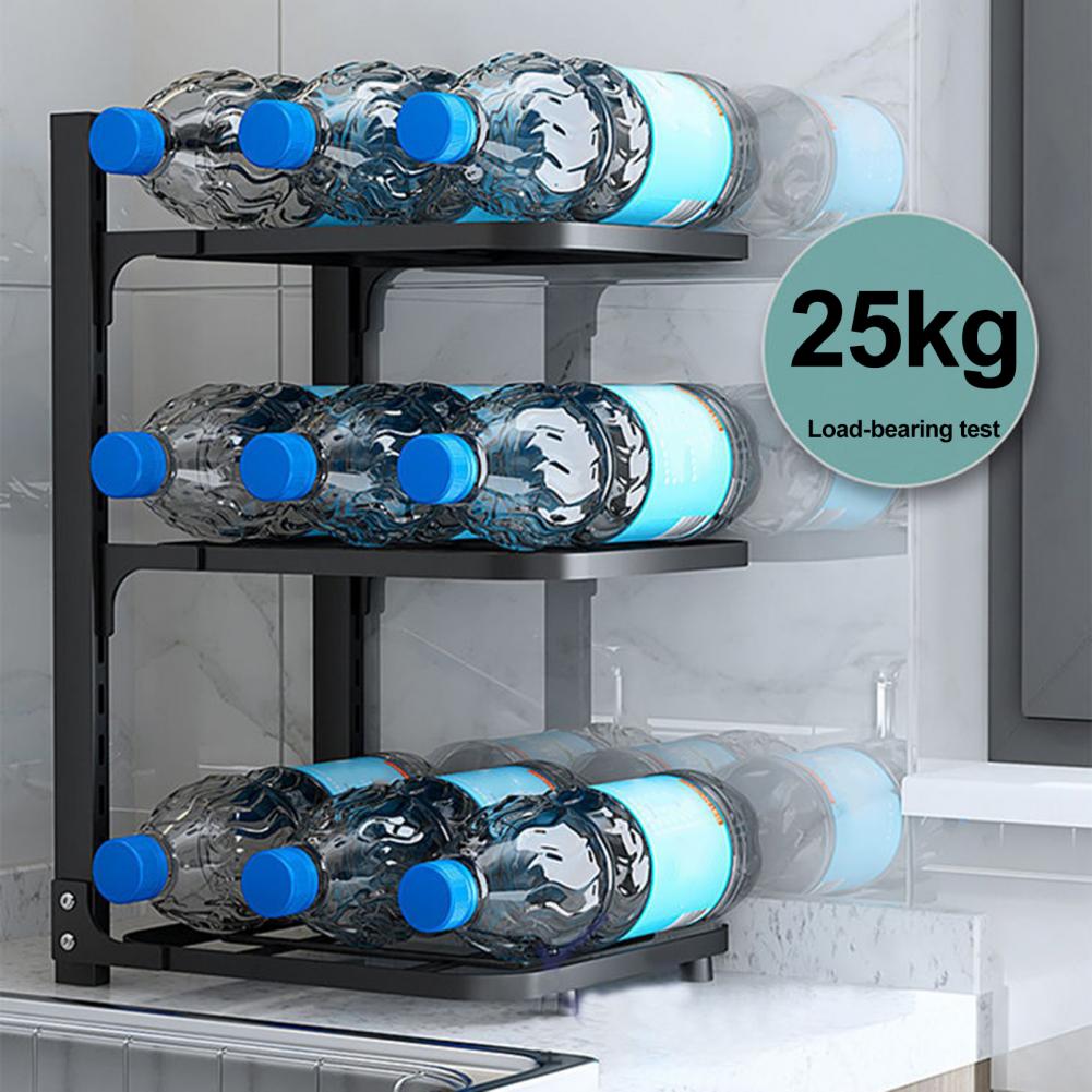 Kitchen Pot Rack Versatile Kitchenware Organizer Adjustable Multi-layer Pot Storage Rack with Strong Load-bearing for Under-sink