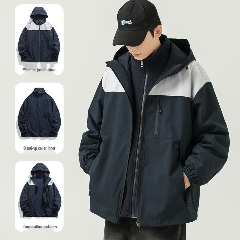 

Men s and Women s 3-in-1 Windproof Waterproof Mountain Jacket - New 2025 Spring/Autumn Collection. L (52-64 kg)