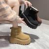 Fashion 8CM New Winter Women Warm Snow Boots Heels High Top Sport 2025 Autumn Sneakers Platform Motorcycle Boots Women Botas Feminina