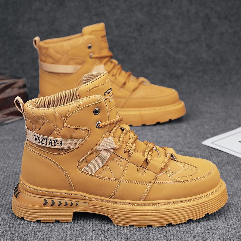 22 New Autumn and Winter High-top Martin Shoes Casual Sports Trendy Shoes Locomotive Leather Shoes Boots