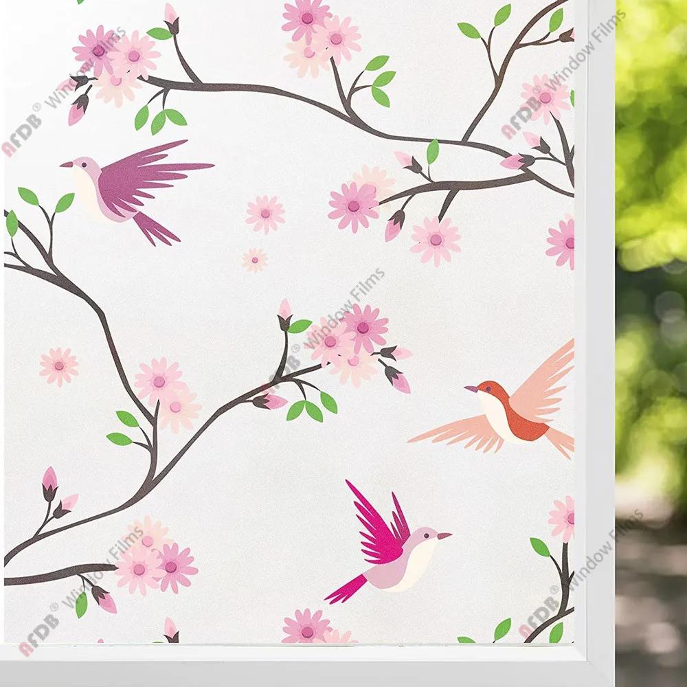 AFDB Frosted Window Privacy Film Static Cling Window Sticker Non-Adhesive Stained Glass Film Decorative Glass Vinyl for Home