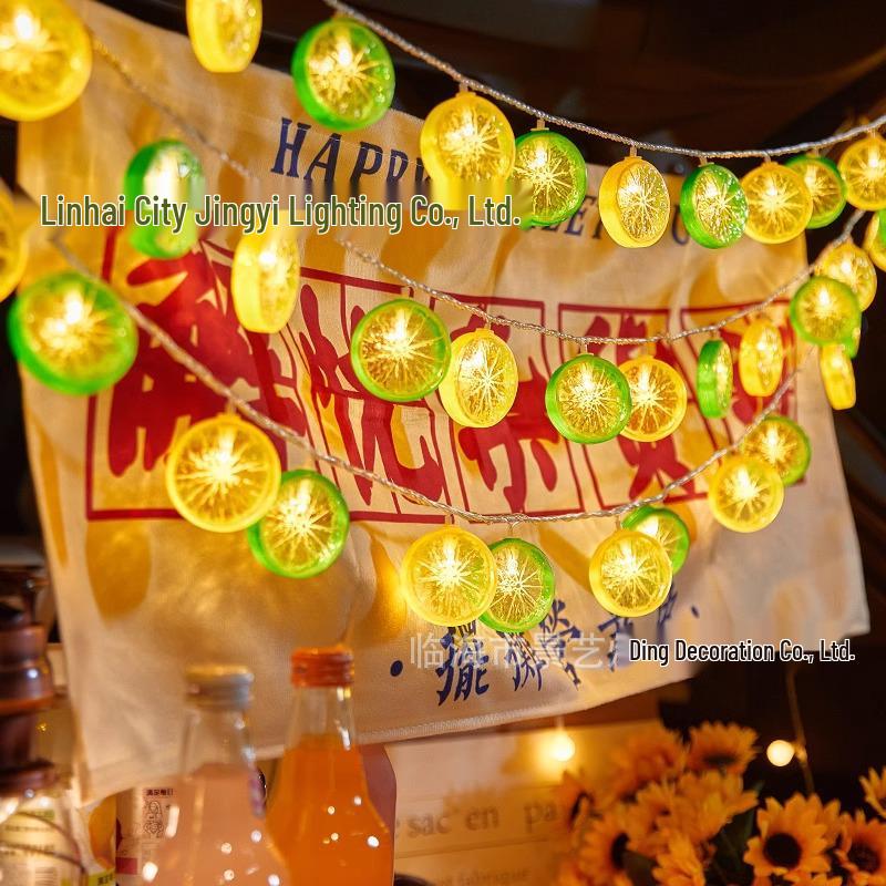 LED String Lights with Colorful Fruit and Lobster Designs, Battery/USB Powered.