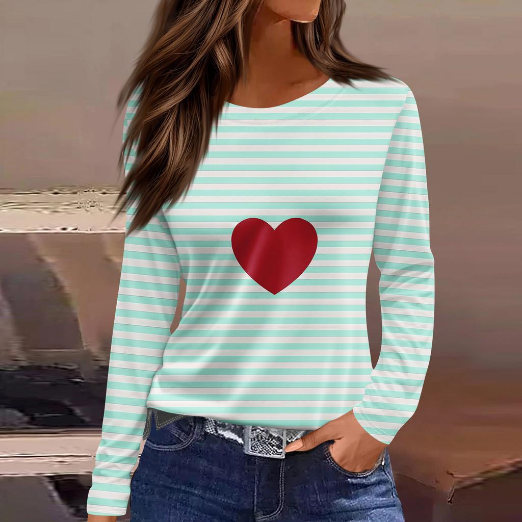 Women's Fashion Hem Slit Casual Floral Print Round Neck Long Sleeve Top