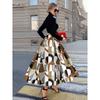 Printed Design Four Seasons Leisure Style Geometric Abstract Design Printed Half Skirt