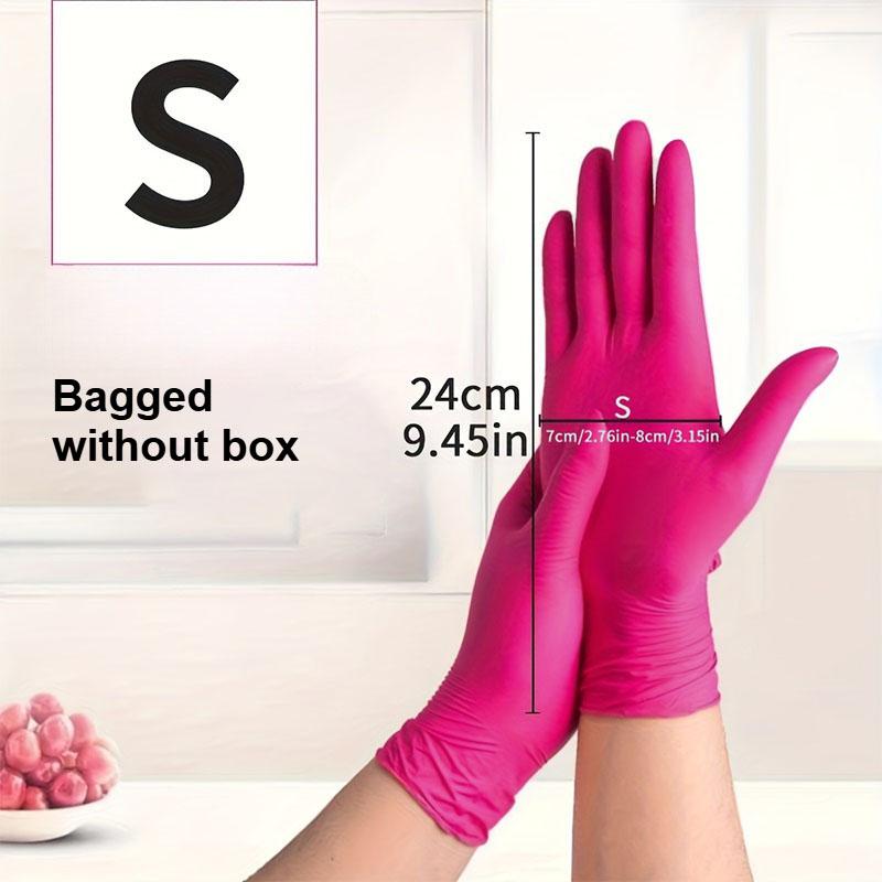 Pink Nitrile Disposable Gloves Powder & Latex Free Gloves for Kitchen Cooking Household Beauty Petcare Hair Dye Work Glove 10 PCS