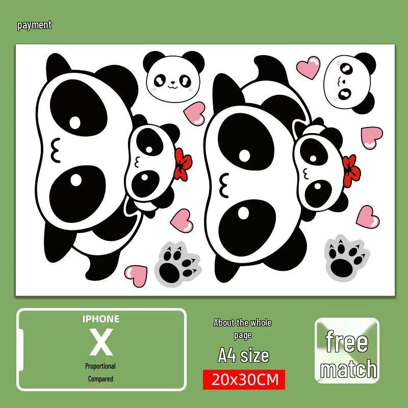Panda Design Waterproof Electric Vehicle Sticker - Creative Scratch Cover