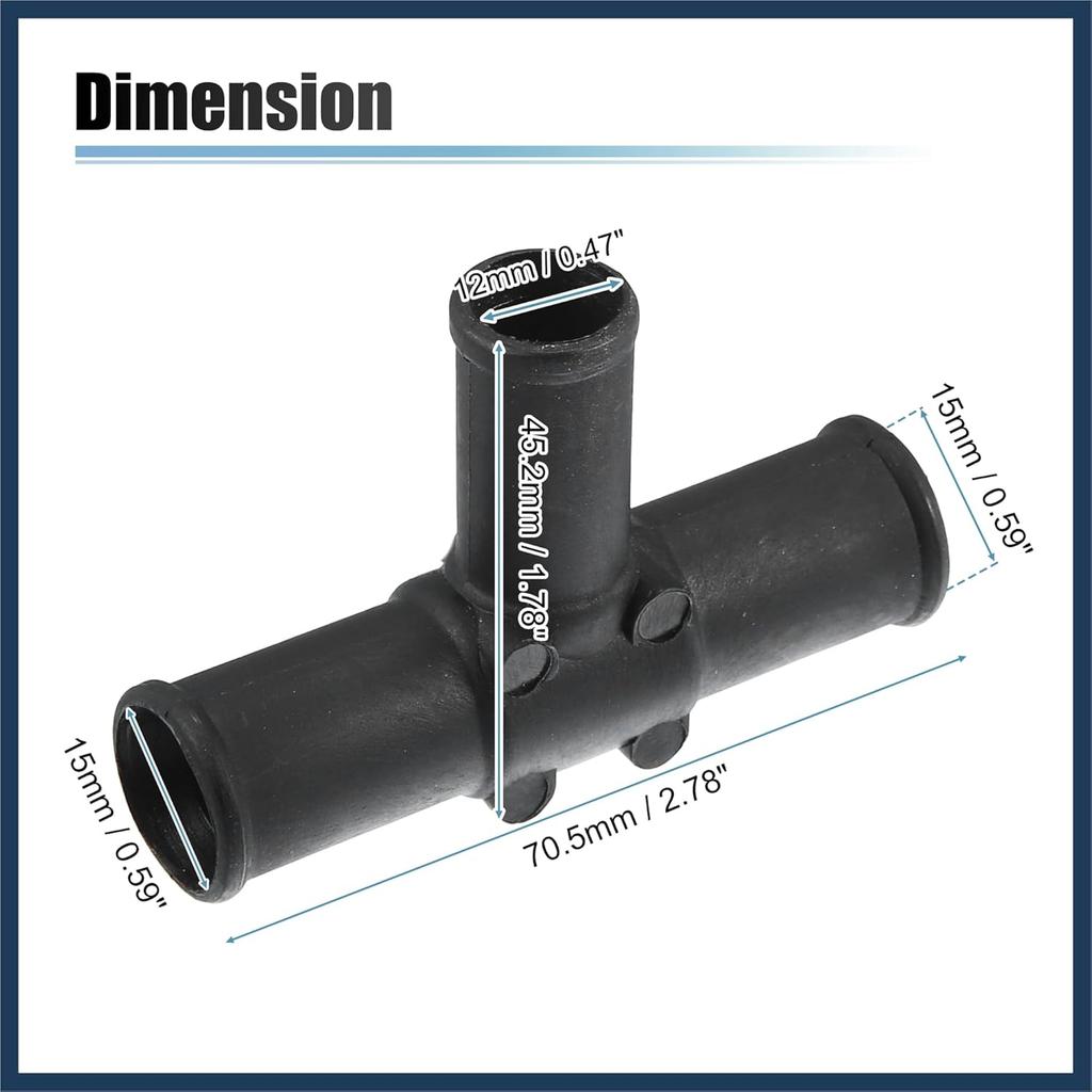 2 Pcs Heater Hose Tee Connector for Toyota Land Cruiser 1992-2007 for Toyota Sequoia 2001-2007 for Toyota Sienna 2004-2007 HVAC Heater Hose Tee