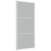 Interior Door 93 x 201.5 cm White Frosted Glass and Aluminum
