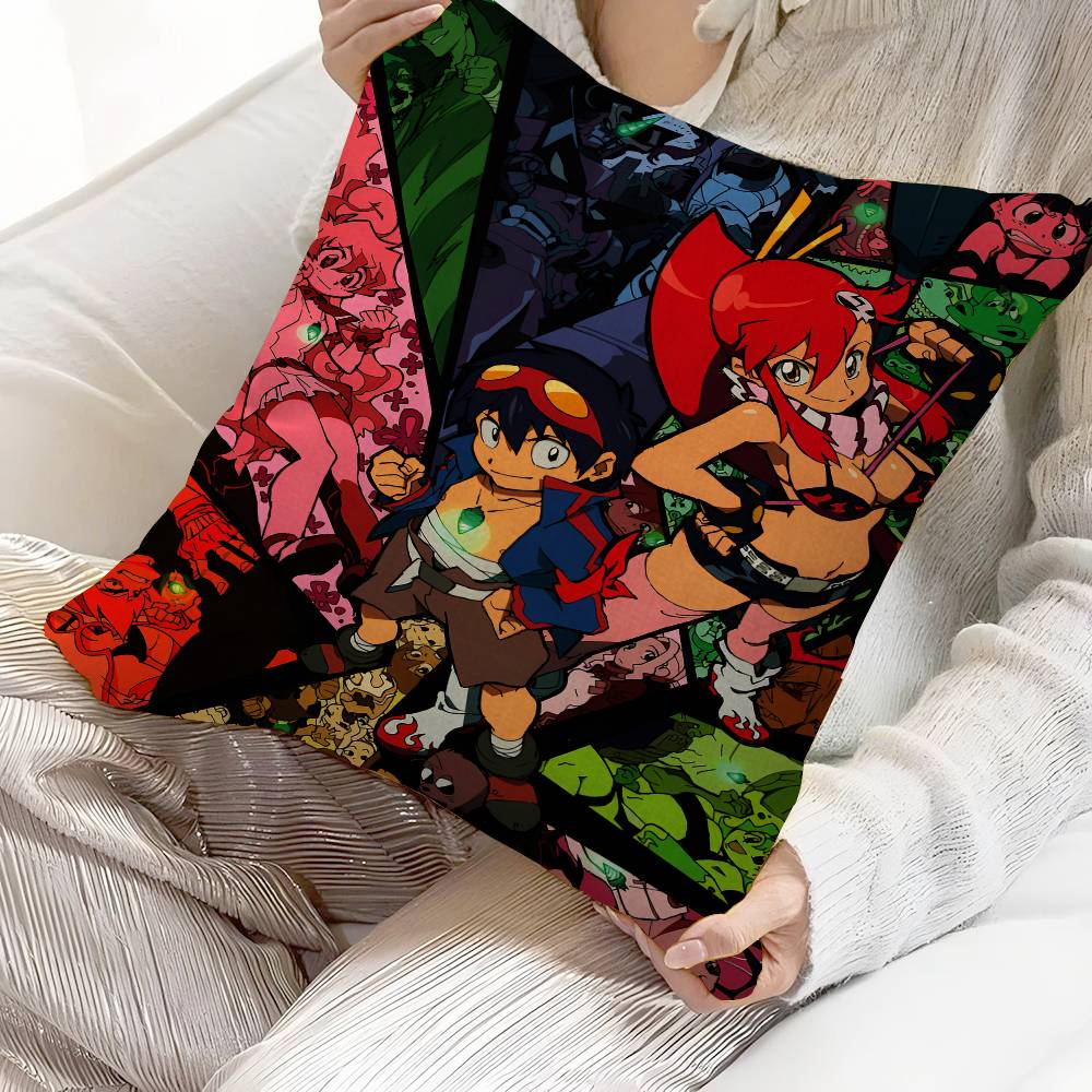 

Anime Gurren Lagann Pillow Cover For Bedroom Room And Living Room Sofa Decorative Cushion Cover 65cmx65cm