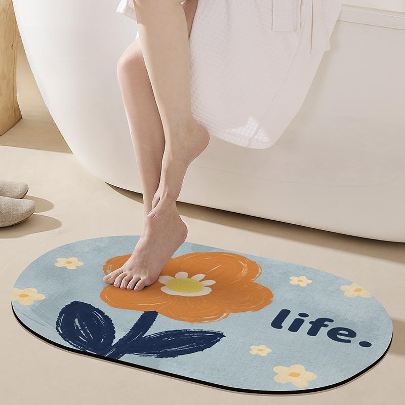 Diatomaceous Earth Mat Quick-Dry Toilet Carpet Bathroom Household Foot Mat Water-Absorbent Bathroom Mat Dirt-Resistant Non-Slip Mat