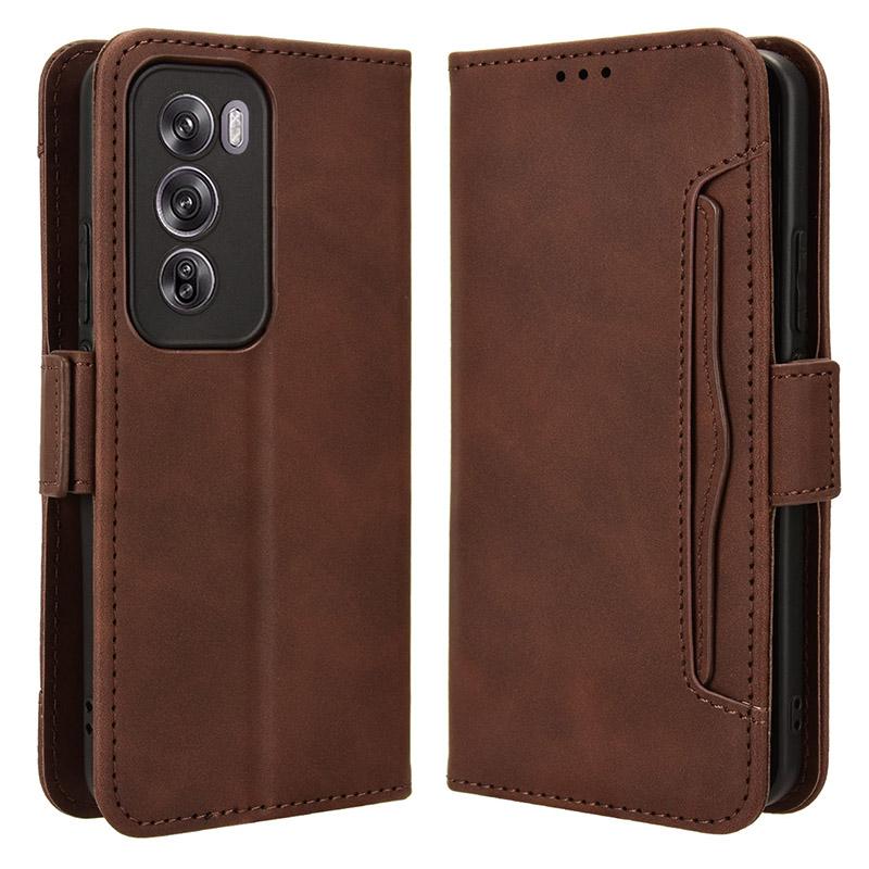 

Для Oppo Reno12 5G (Глобальный) Чехол-кошелек из кожи для телефона с несколькими отделениями для карт Brown