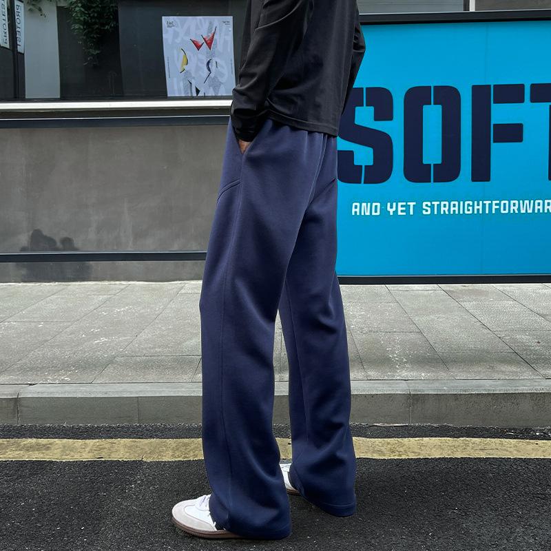 Men S Loose Straight Leg Drawstring Casual Sweatpants High Street Style