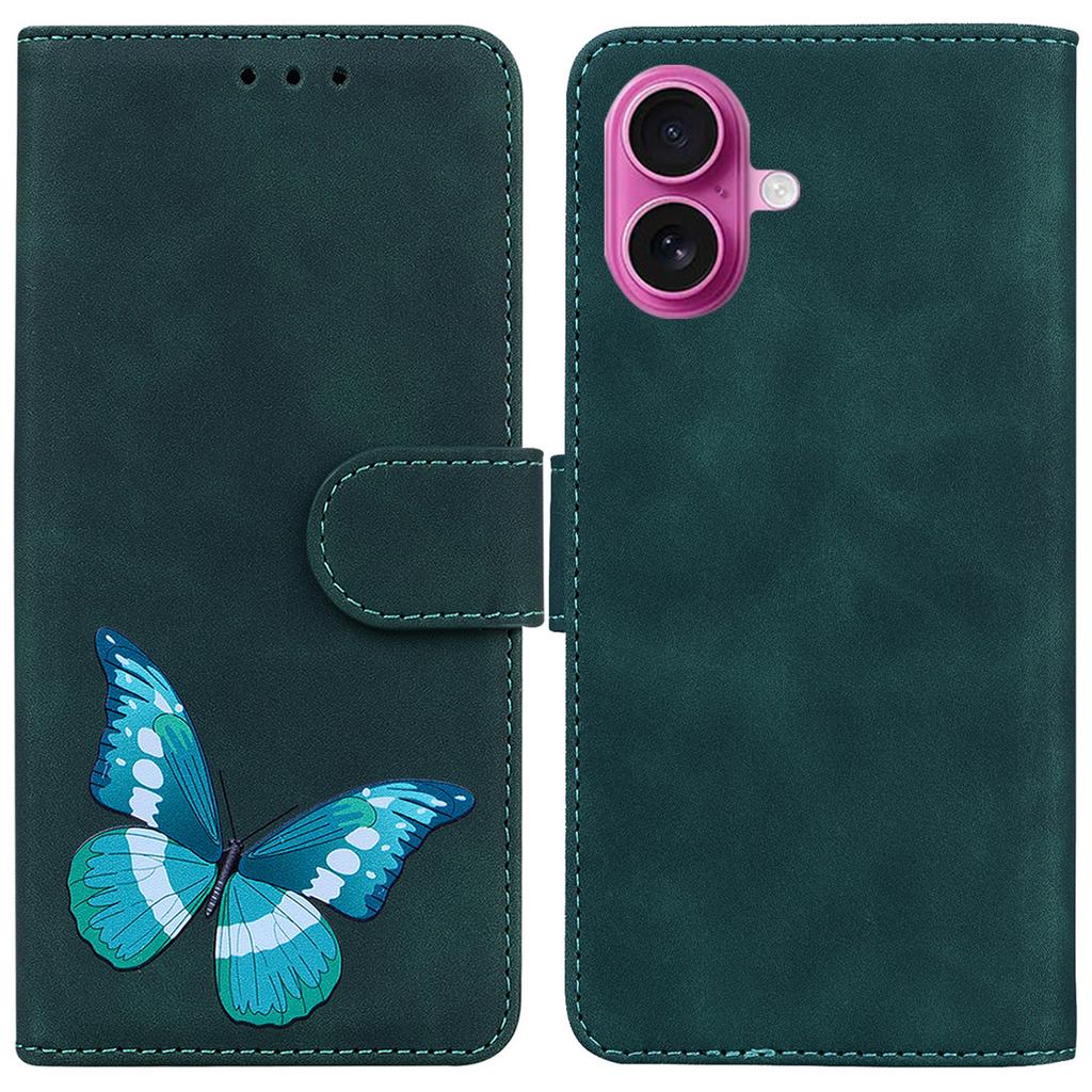 For iPhone 17 Stand Case PU Leather Phone Cover Butterfly Printed
