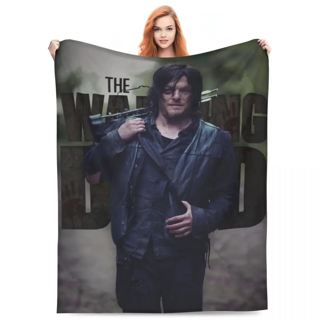 Throw Blanket The Walking Dead Daryl Dixon Micro Fleece Blanket Four Sizes Trendy Warm For Living Room AntiPilling Blanket