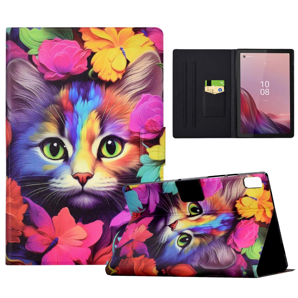 For Lenovo Tab M9 TB-310FU Case Pattern Anti-Collision Leather Shell with Auto Wake/Sleep Function