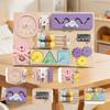Wooden Busy Board For Babies With Locking Toys Montessori Educational Play For Toddler Development
