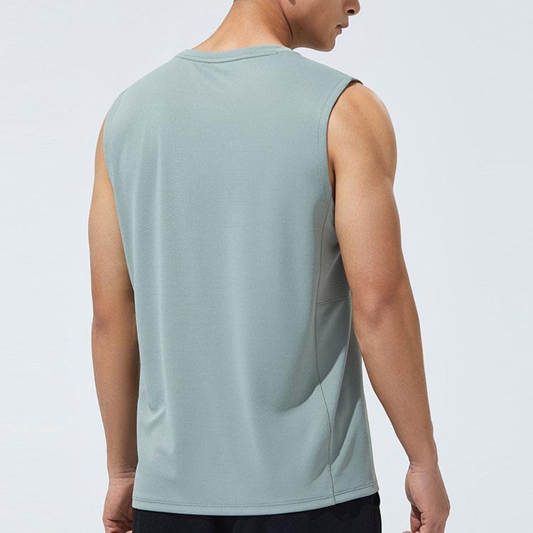 Anta Solid Color Round Neck Sleeveless Vest Men Tops Bean-Gray 952427112-1