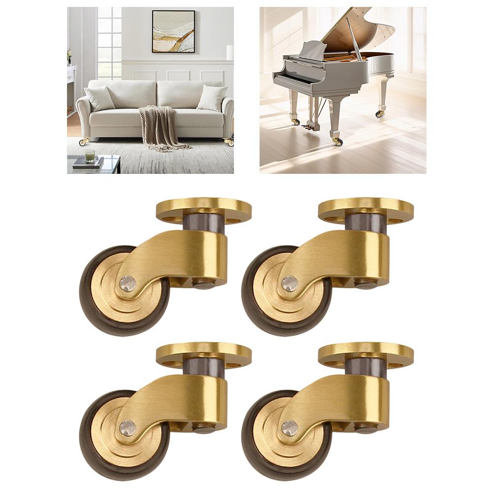360 Degree Furniture Mobility Casters Whisper Quiet 360 Degree Rotation Brass Casters Brushed Brass Finish For Small Furniture