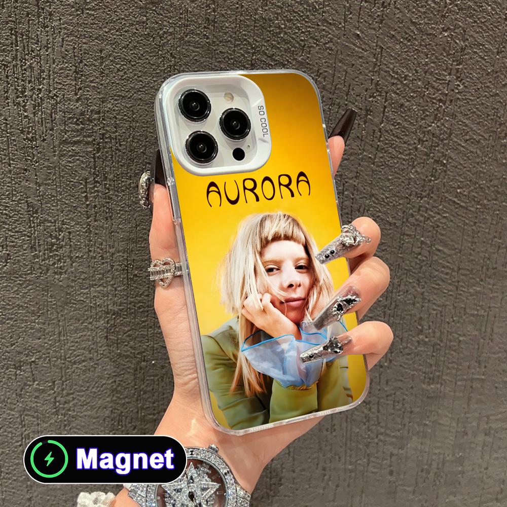 Aurora Aksnes White Translucent MagSafe Mobile Phone Case for iPhone 17 16 15 14 13 12 11 X XR XS Air Pro Max Plus Cover