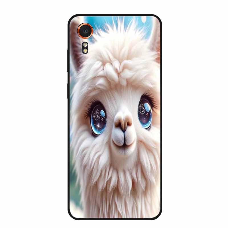 For Samsung Galaxy Xcover 7 Case Fashion Flowers Black Silicone Soft Back Cover For Samsung Galaxy Xcover7 Phone Case Coque Capa