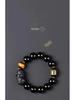 Black Gold Obsidian Pi Xiu Wealth Bracelet with Rotating Beads and Spacers for Men & Women.