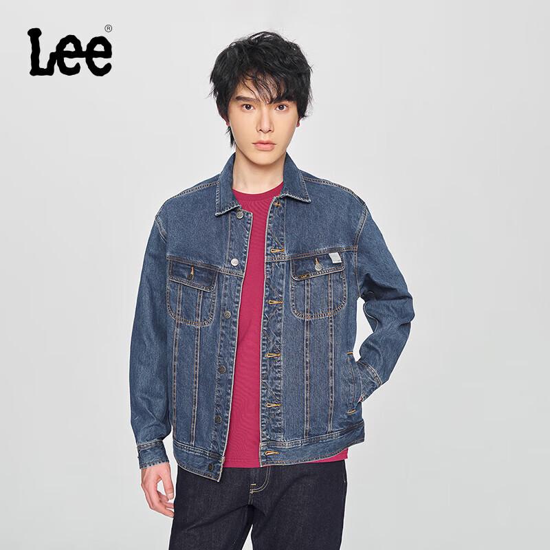

Lee Men s Calendar Pattern Embroidered Denim Jacket L