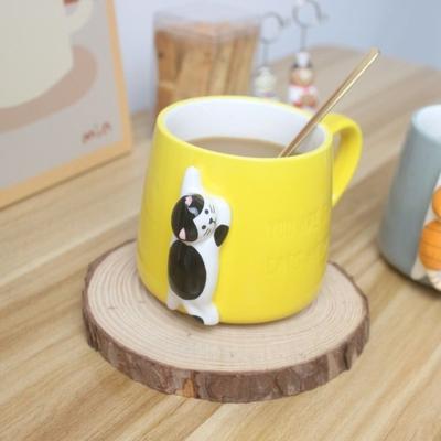 Creative 3D Ceramic Cat Mug with Lid, Cute Cartoon Tea Cups, Ceramic Mug, Coffee , Water Cup, Couple Drinkware