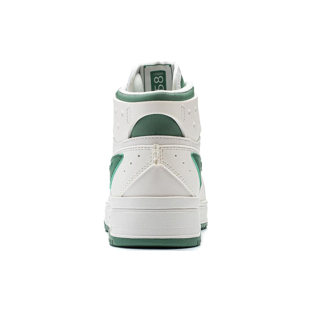 New LiNing Yamahara 2.0 Anti Slip Wear Resistant High Top Skateboard Shoes Women's White Green AGCT346-3