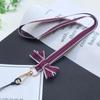 Chic Casual Striped Bow Girl Mobile Phone Lanyard Portable Mini Fan Camera Key Neck Strap Office Work ID Card Holder Rope
