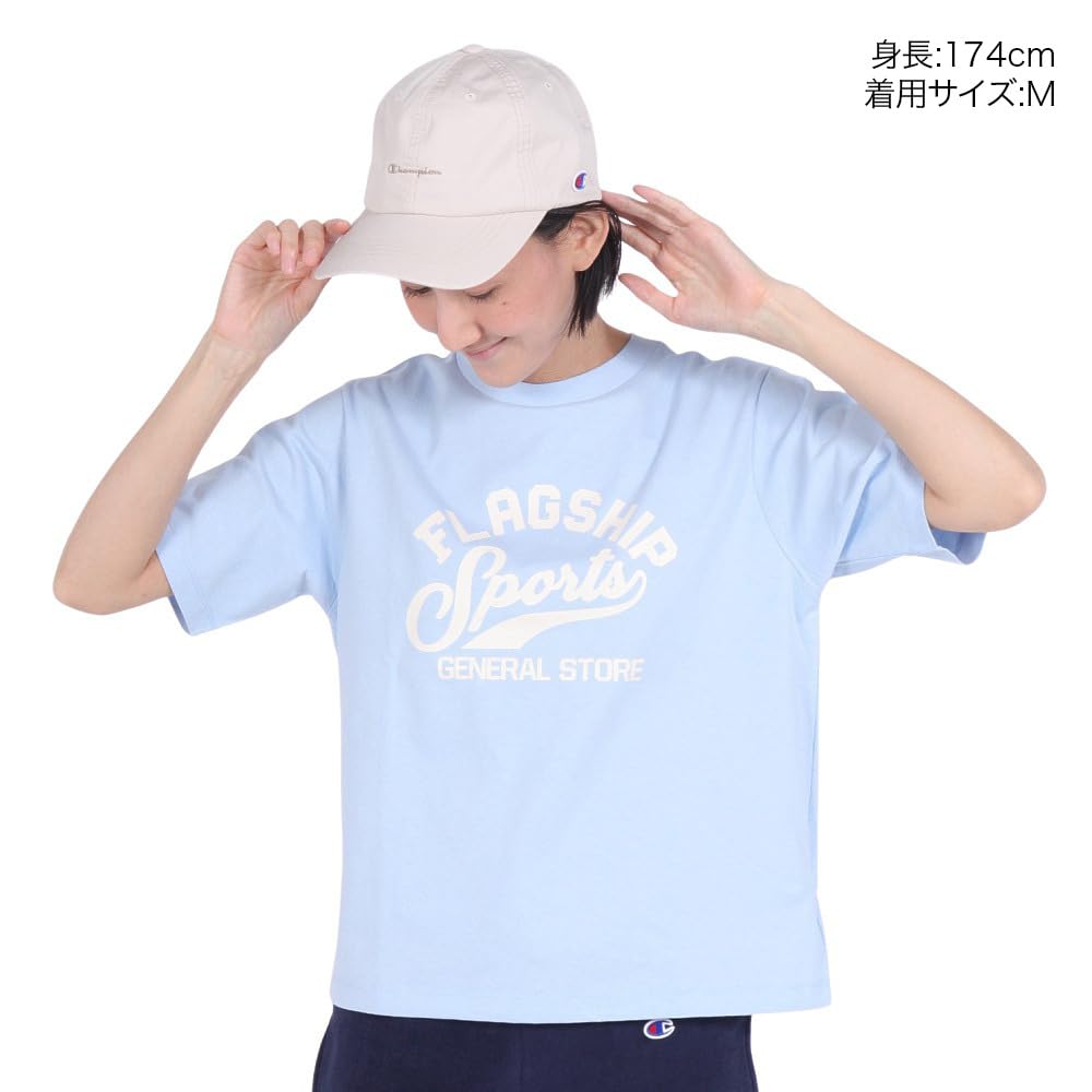 Champion Casual Short Sleeve Light Crew Graphic Women's T-Shirt, Blue, 100% Cotton, Neck, Print, CW-Z319