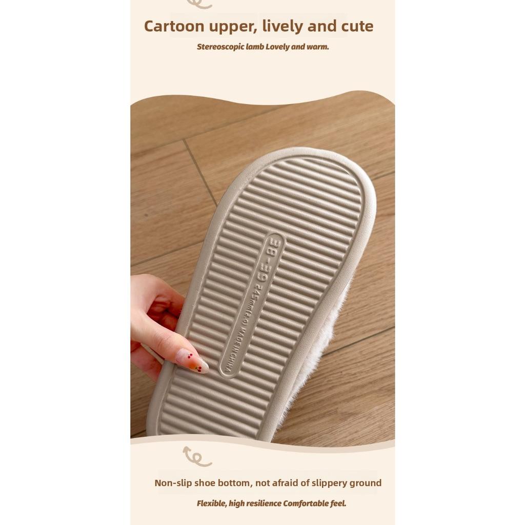 Cartoon Angry Dog Cotton Dragging Home Cotton Slippers Women's Plush Cotton Slippers Men's Warm Shoes Baotou Dragging Women