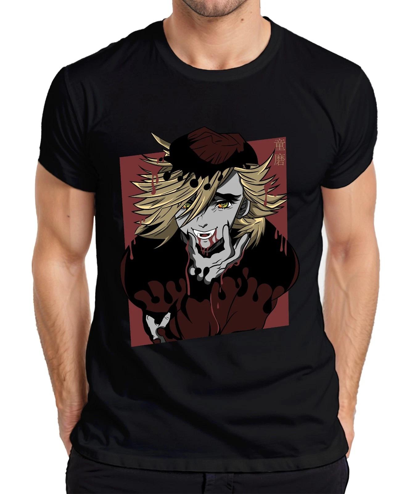 Vampir Anime Blond blut tropfend Fänge gelbe Augen Halloween Herren T-Shirt M