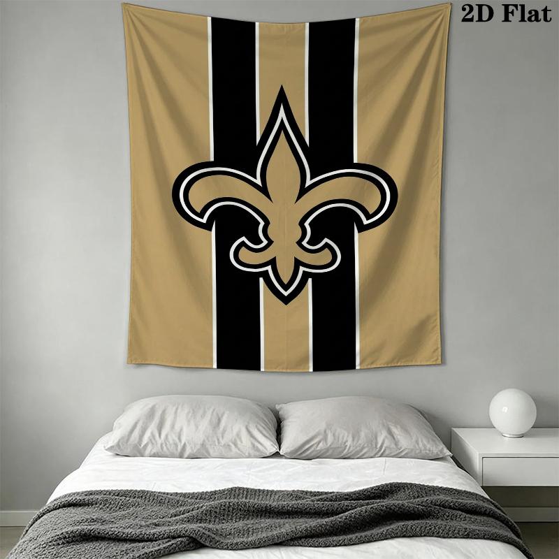New Orleans Saints Wall Tapestry Aesthetic Wall Hanging Printed Fabric Blanket Decorative Tapestries for Bedroom Living Room Home Decor
